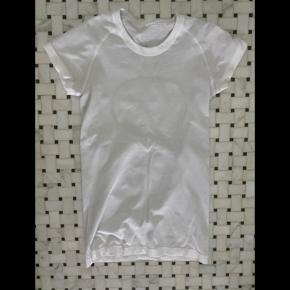 White swiftly lululemon shirt